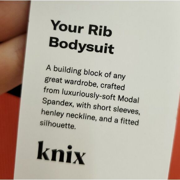 NWT KNIX Modal Pumpkin Rust Orange Ribbed Short Sleeve Bodysuit - Picture 12 of 14